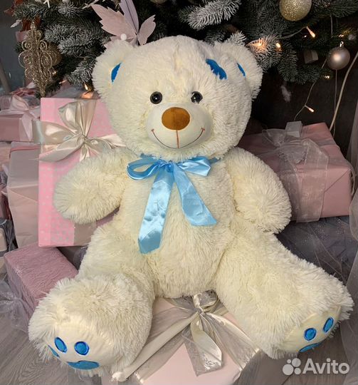 Мишка плюшевый белый для влюблённых большой 90 см