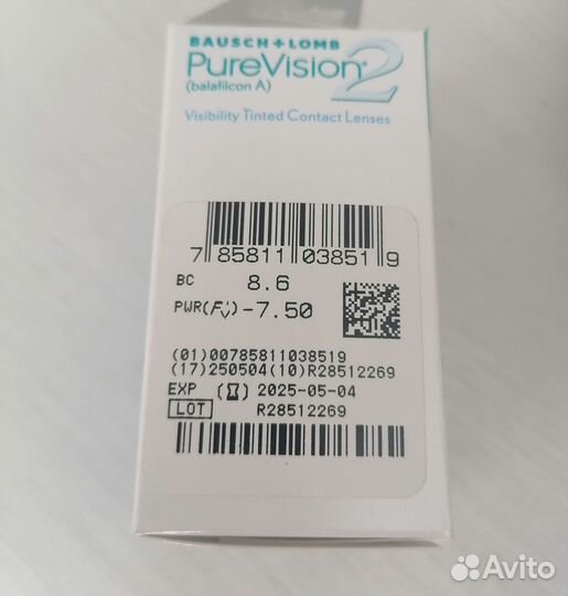 Линзы контактные -7.5 (4шт)