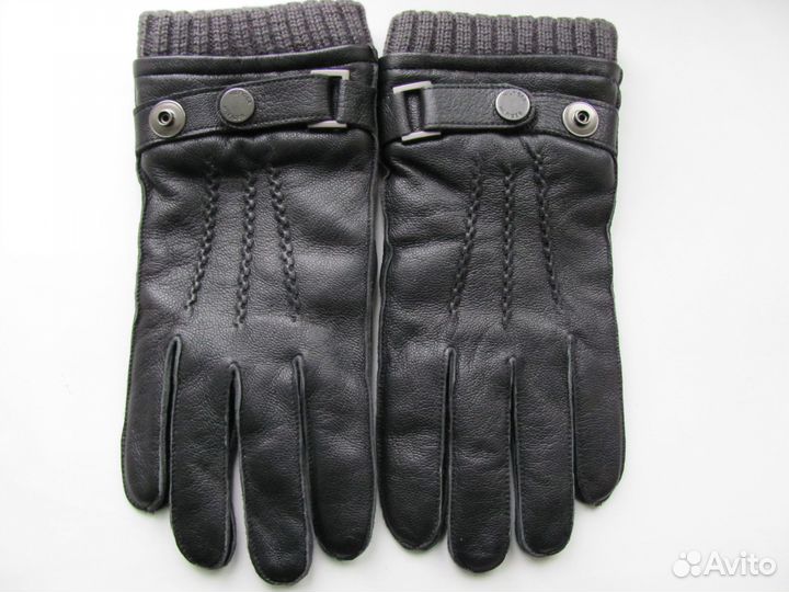 Кожаные мужские утепленные перчатки Tommy Hilfiger