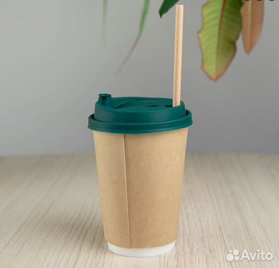 Крышки для стакана c заглушкой, 90мм темно-зеленая