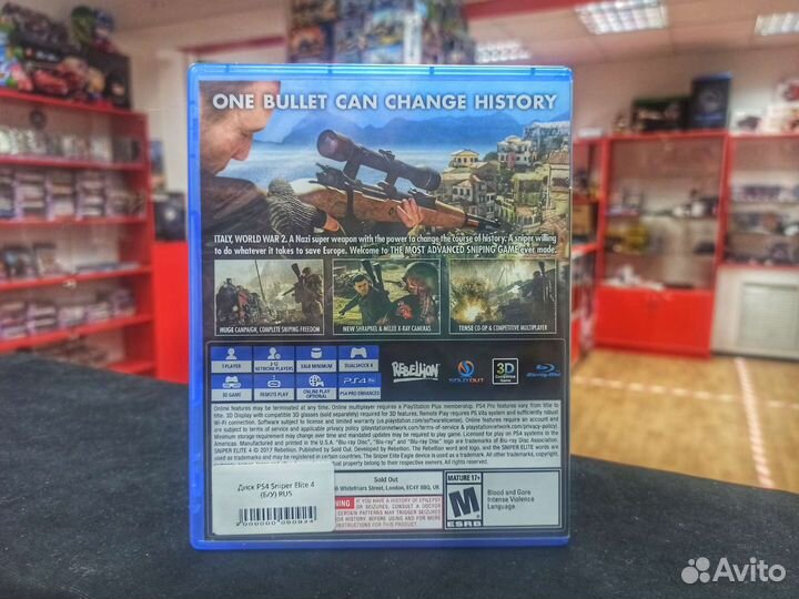 Диск PS4 Sniper Elite 4