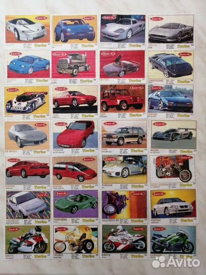 Вкладыши от жвачки turbo