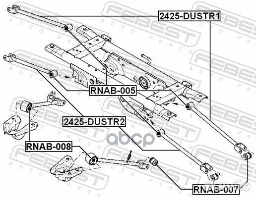 Сайлентблок цапфы зад прав/лев renault duster