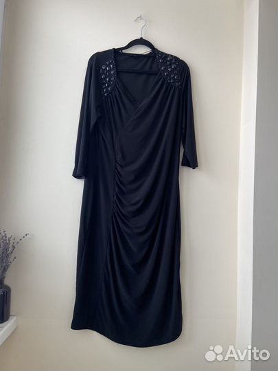Нарядное черное платье 48