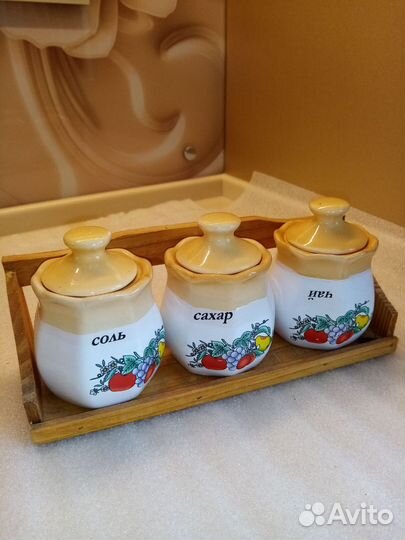 Набор для специй на подставке для чая, сахара,соли