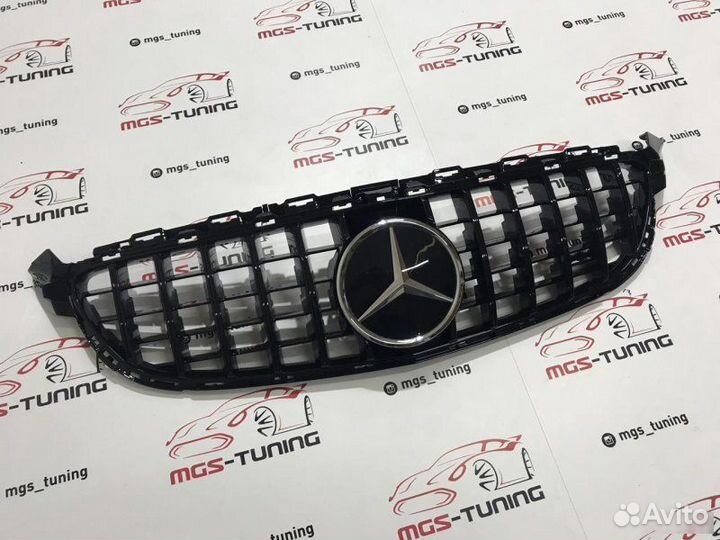 Решетка Mercedes C63AMG W205 GT black Дистроник