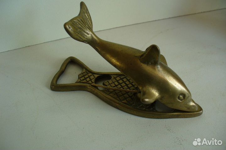 Дельфин.Защепка.Латунь.Бронза