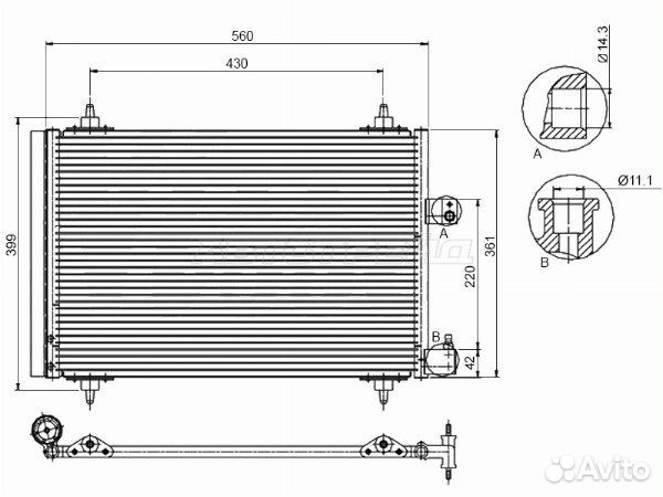 Радиатор кондиционера citroen C5