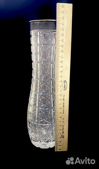 Хрустальная ваза с серебром