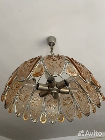 Люстра стекло СССР винтаж хризантема