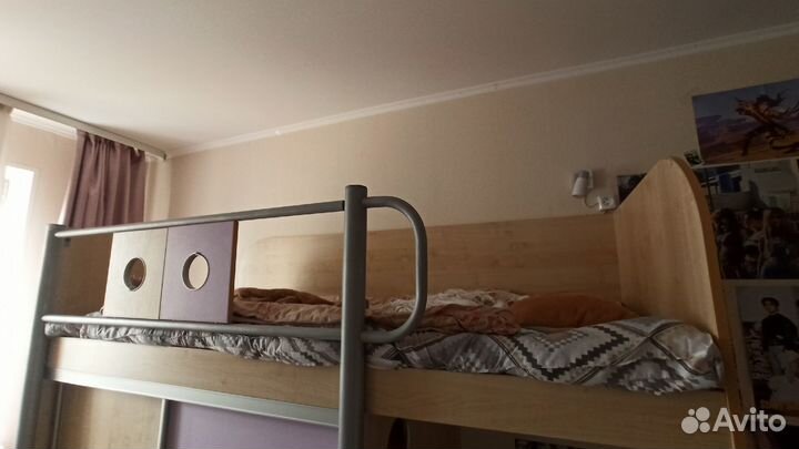 Кровать двухярусная-чердак домик-шкаф