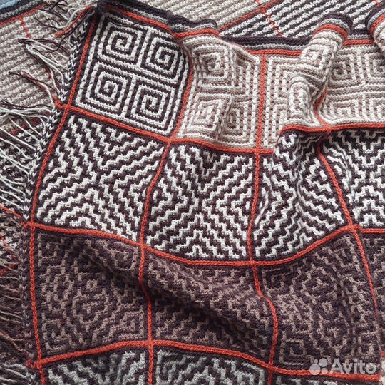 Плед новый вязаный 1.5 Х2.2 м