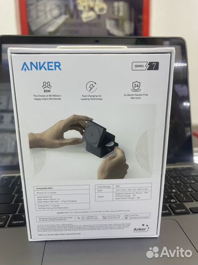 Беспроволдная Быстрая Зарядка Anker 3в1 MagSafe