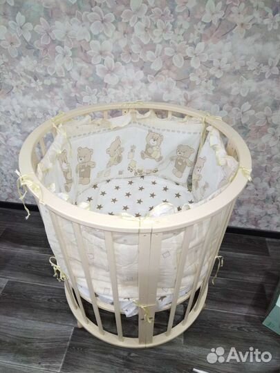 Детская кроватка трансформер круглая