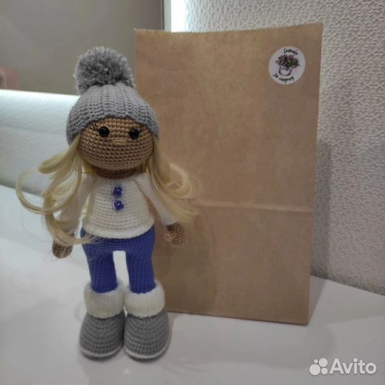 Интерьерная кукла ручной работы. Вязаная кукла