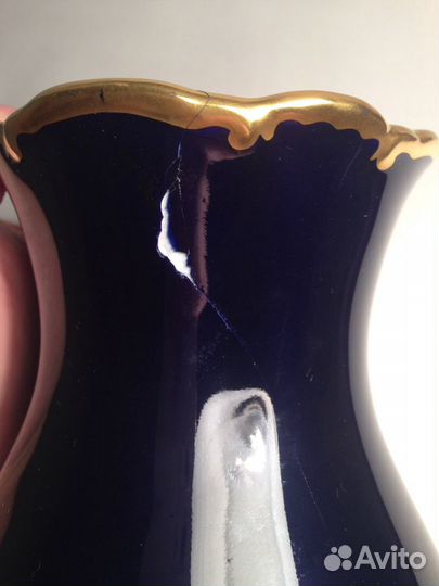 Старинная вазочка Ильменау. Кобальт