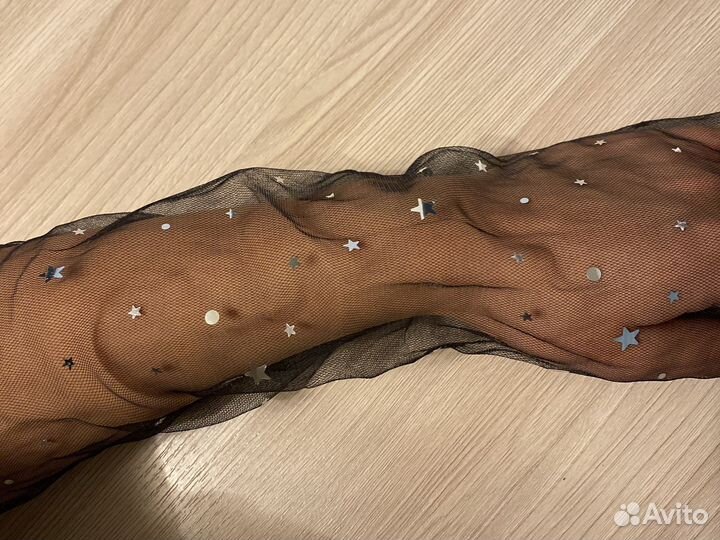 Носки в сеточку, черные длинные прозрачные