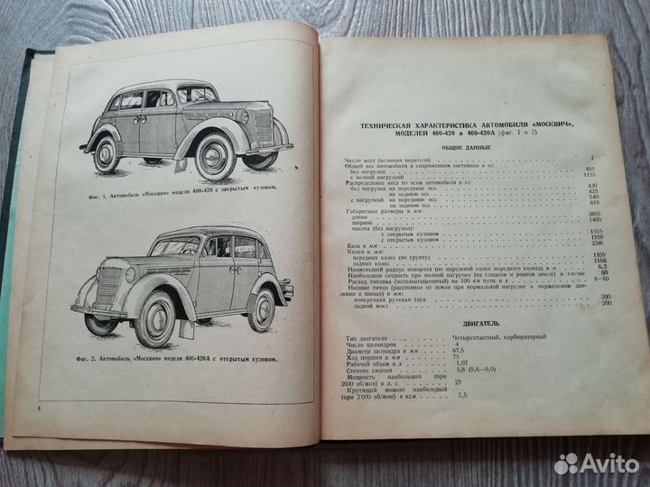 Каталог запасных частей Москвич-400 1951 год
