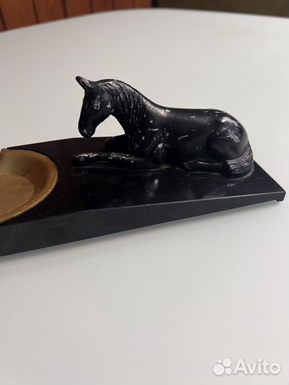 Пепельница карболит металл Конь Винтаж СССР