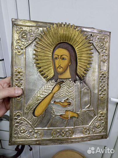 Икона старинная.Иоанн Предтеча.Креститель.35 см