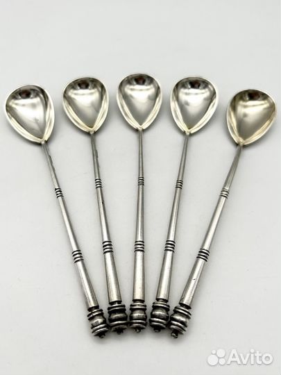 Набор 5 чайных ложек серебро 84 проба 132,3 гр