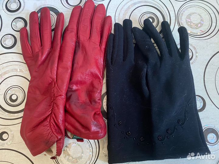 Перчатки женские кожаные 6,5 размер