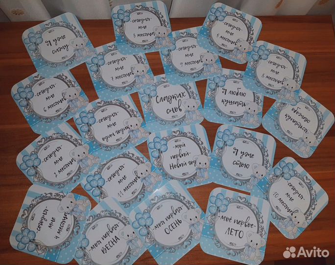 Карточки для фотосессии новорожденных