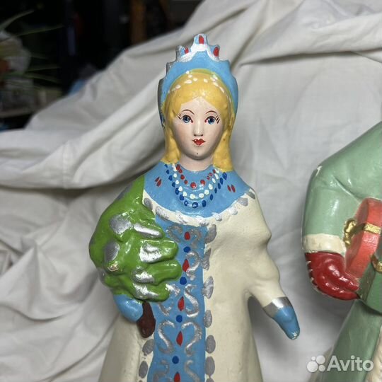 Дед мороз И снегурочка 1950 годы пресс опилки (сзр