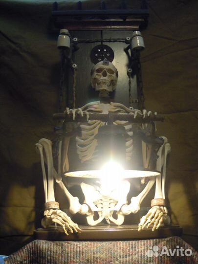 Скелет светильник фонарь байкерский стимпанк