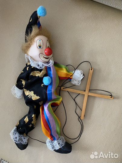 Кукла марионетка клоун