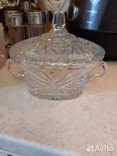 Ваза конфетница чешский хрусталь