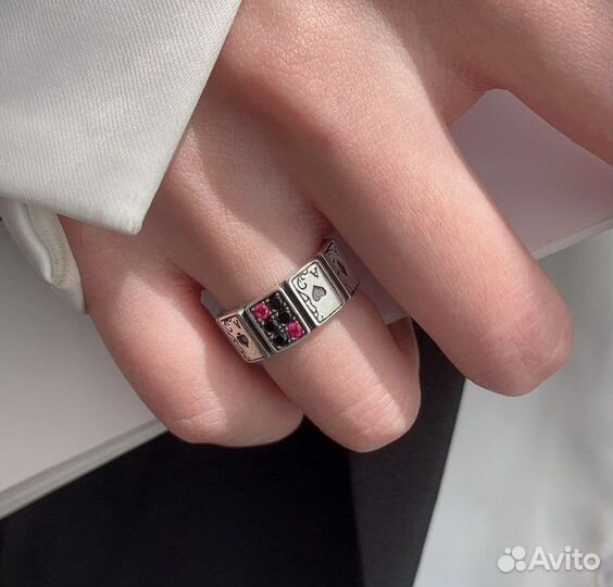 Кольцо в винтажном стиле игральные карты