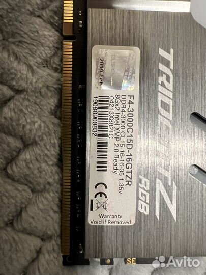 Оперативная память ddr4 16gb G.skill TridentZ 3000
