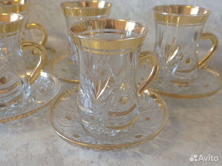 Турецкий стеклянный чайный сервиз