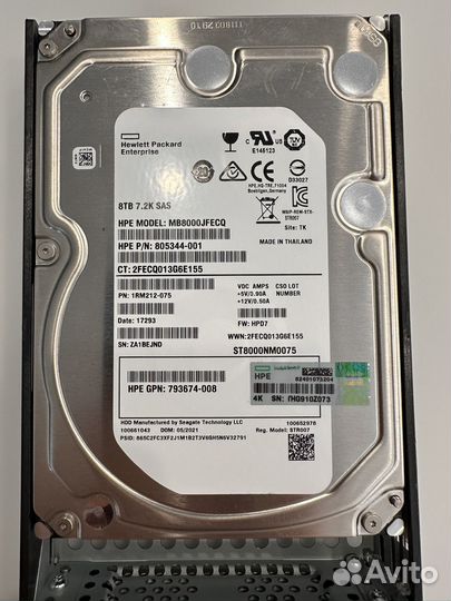 Жесткий диск HPE MB8000jfecq 8Tb, SAS, 12Gb/s