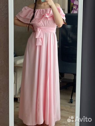 Платье макси новое с биркой розовое 46 размер