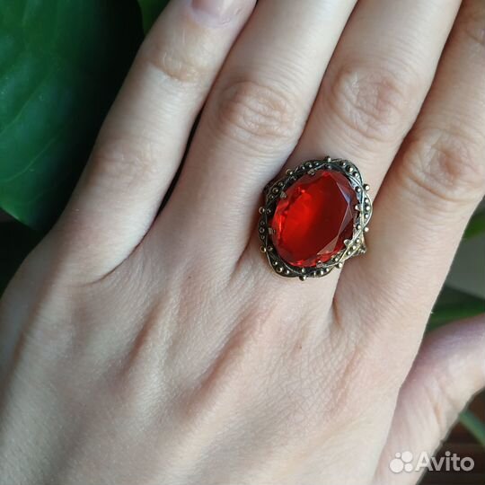 Кольцо Перстень СССР серебро 875 пробы звезда