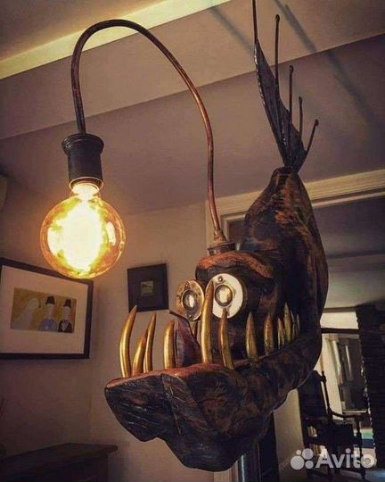 Крафтовая лампа ночник (подарок)