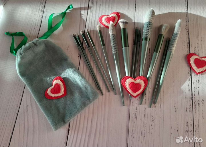 Кисти для Макияжа Новые в Мешочке Мятный