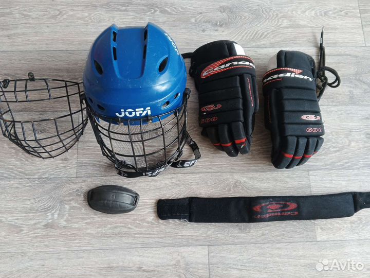 Хоккейная каска, сетка, защита для шеи, краги11