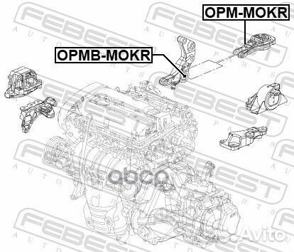 Опора двигателя задняя opel mokka J13 2013- OPM