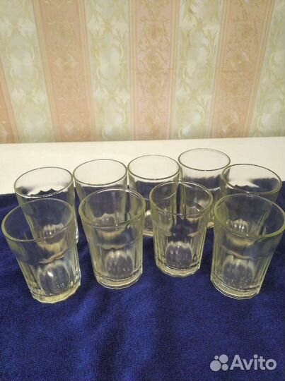 Стаканы граненые СССР и подстаканники