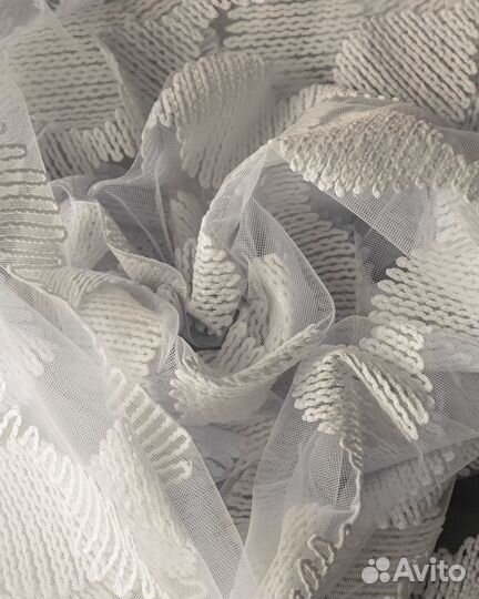 Тюль Дентель капель айвори