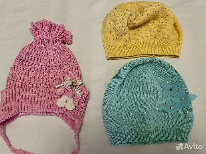 Легкие шапочки для девочки 2-4 года