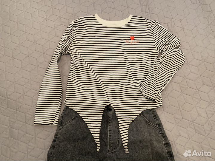 Лонгслив тельняшка для девочки рр 146