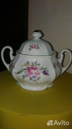 Фарфор рифленый Мейсенский букет Богемия Чехослова