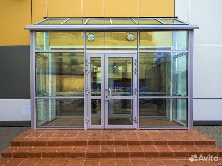 Входная группа с дверью Алюминий в рассрочку в дом