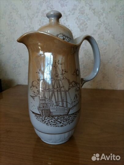 Набор для напитков СССР (кувшин, бокалы и поднос)