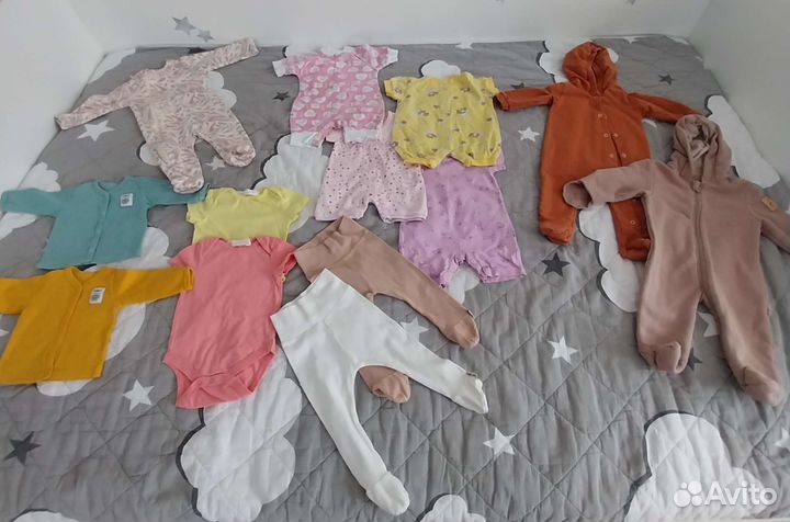 Вещи пакетом для девочки от 0 до 9 месяцев