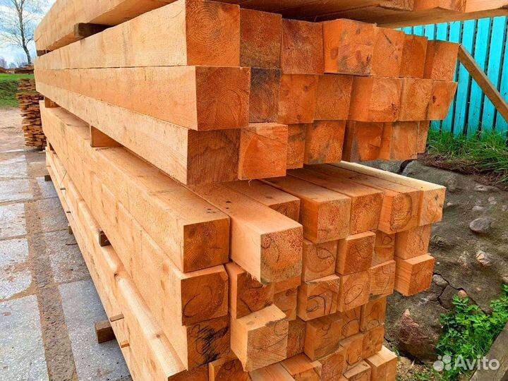 Брус 100х200х6000мм, 1-2 сорт, сосна